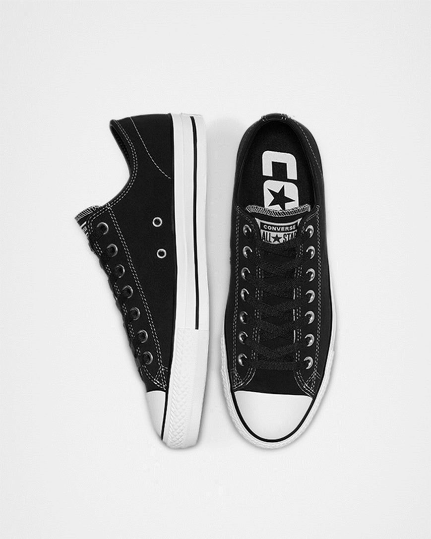 Zapatillas Skate Converse CONS Chuck Taylor All Star Pro Suede Mujer Negras Blancas | PE 0425L7